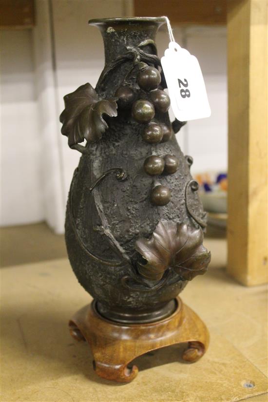 Bronze vase with stand